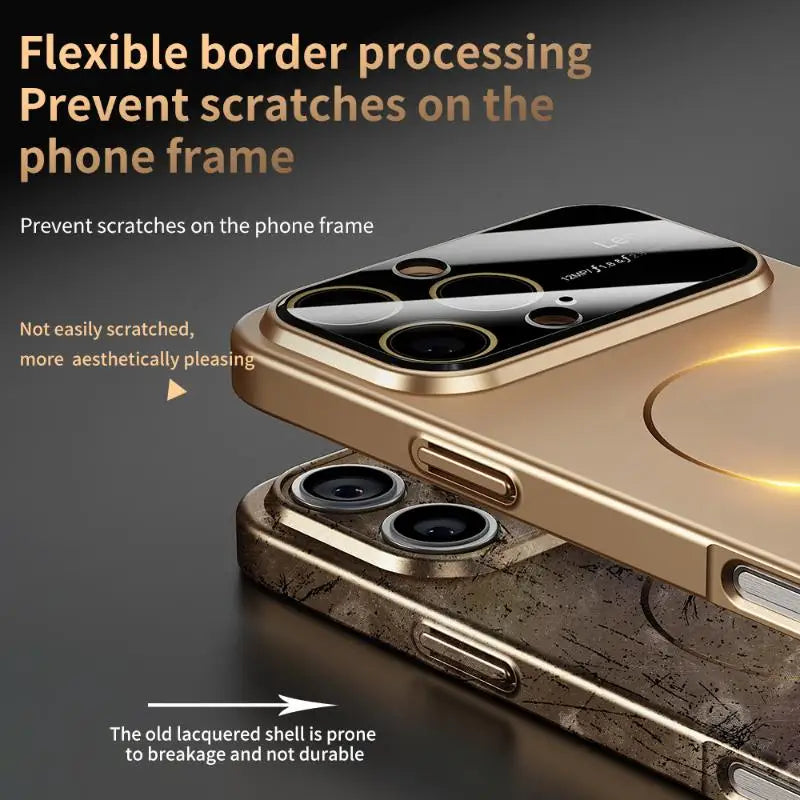 Hard Shell MagSafe Case with Lens Film Window for iPhone 16 Series