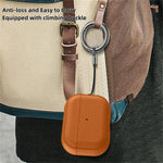 Full-Body Leather Pattern TPU Case with Keychain for AirPods Pro 3