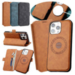 2-in-1 Magnetic Leather Flip Wallet Case for iPhone 15 Series