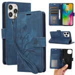 iPhone 15 Series Leather Wallet Case with Wrist Strap & Kickstand