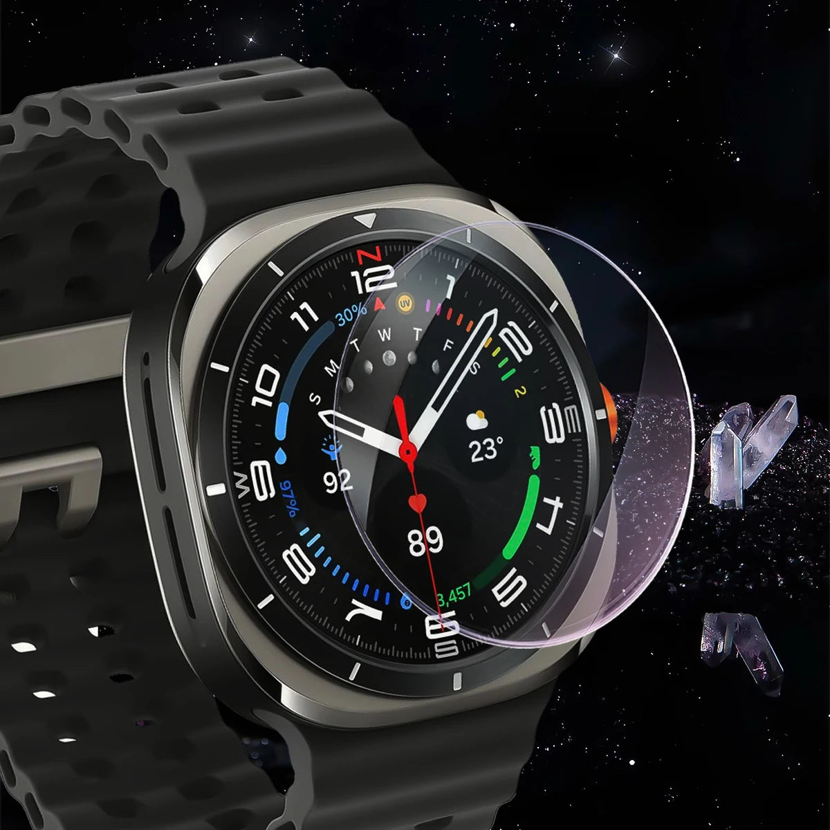 3-Pack Tempered Glass Screen Protector for Samsung Galaxy Watch Ultra