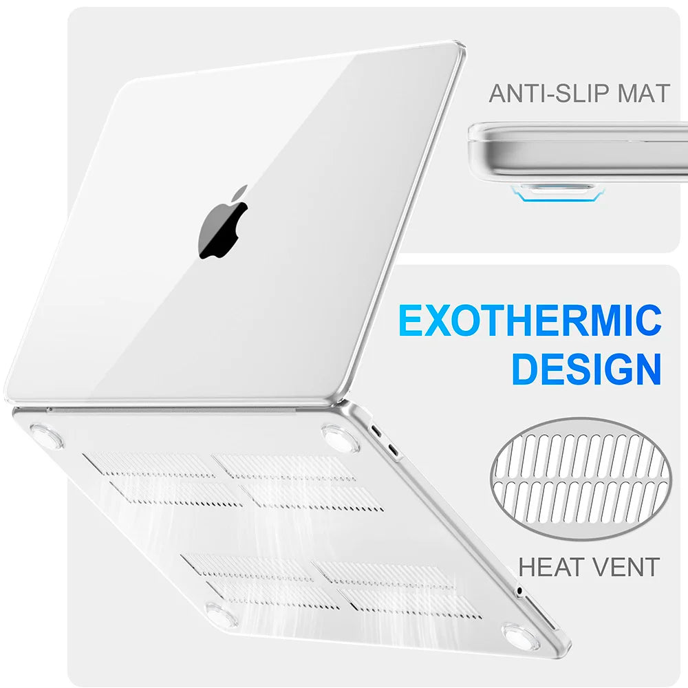 Crystal Clear Hard Shell Laptop Case with Anti-Yellowing Protection for MacBook Neo