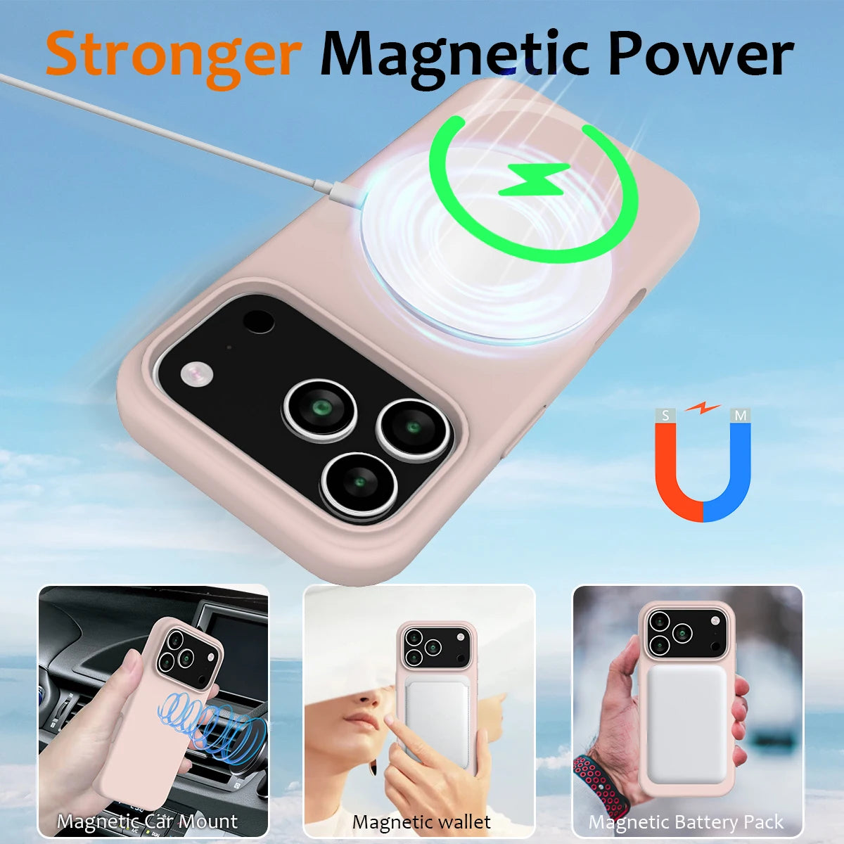 MagSafe-Compatible Silicone Protective Case for iPhone 17 Series