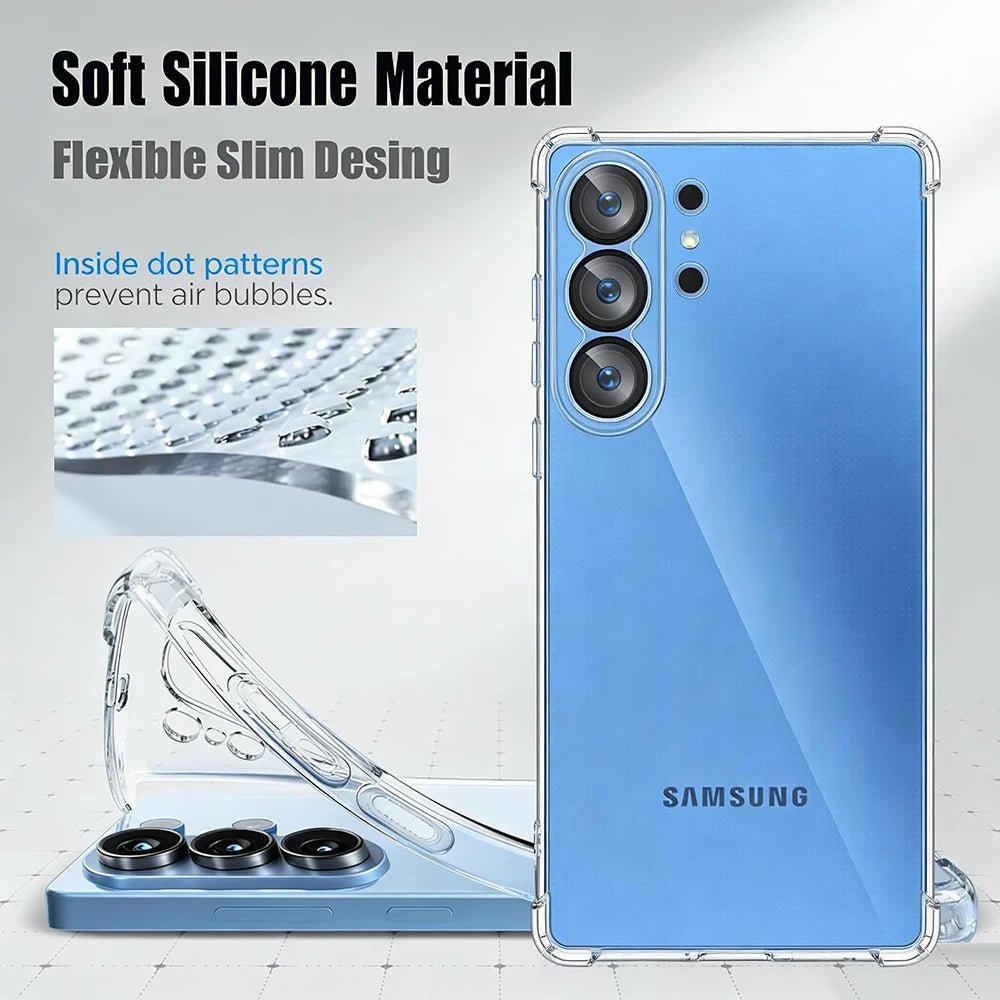 Ultra-Thin Shockproof Silicone Case with Airbag Corner Protection for Samsung Galaxy S26 Series
