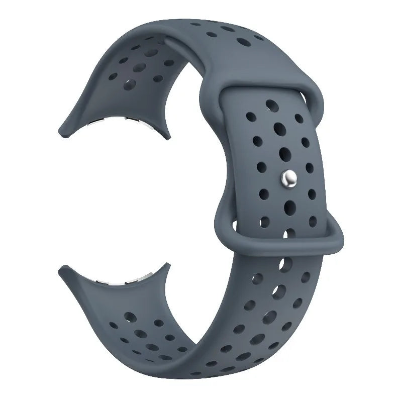 Perforated Silicone Watch Band with Snap Button Closure for Google Pixel Watch 4