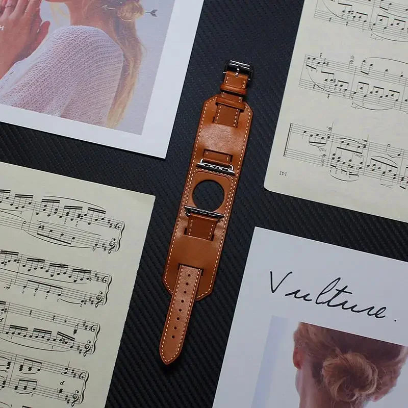 High-Quality Leather Wrist Strap for Apple Watch