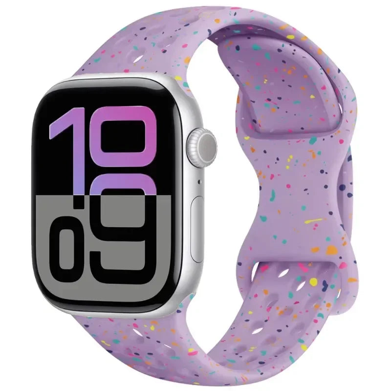 Breathable Silicone Band with Perforated Ventilation for Apple Watch