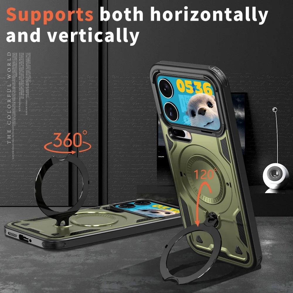 Xiaomi 17 Series Heavy Duty Magnetic Case with Rotating Ring Stand