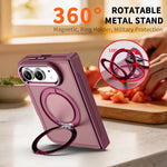 Shockproof MagSafe Case with 360° Rotating Ring Stand for iPhone Duo
