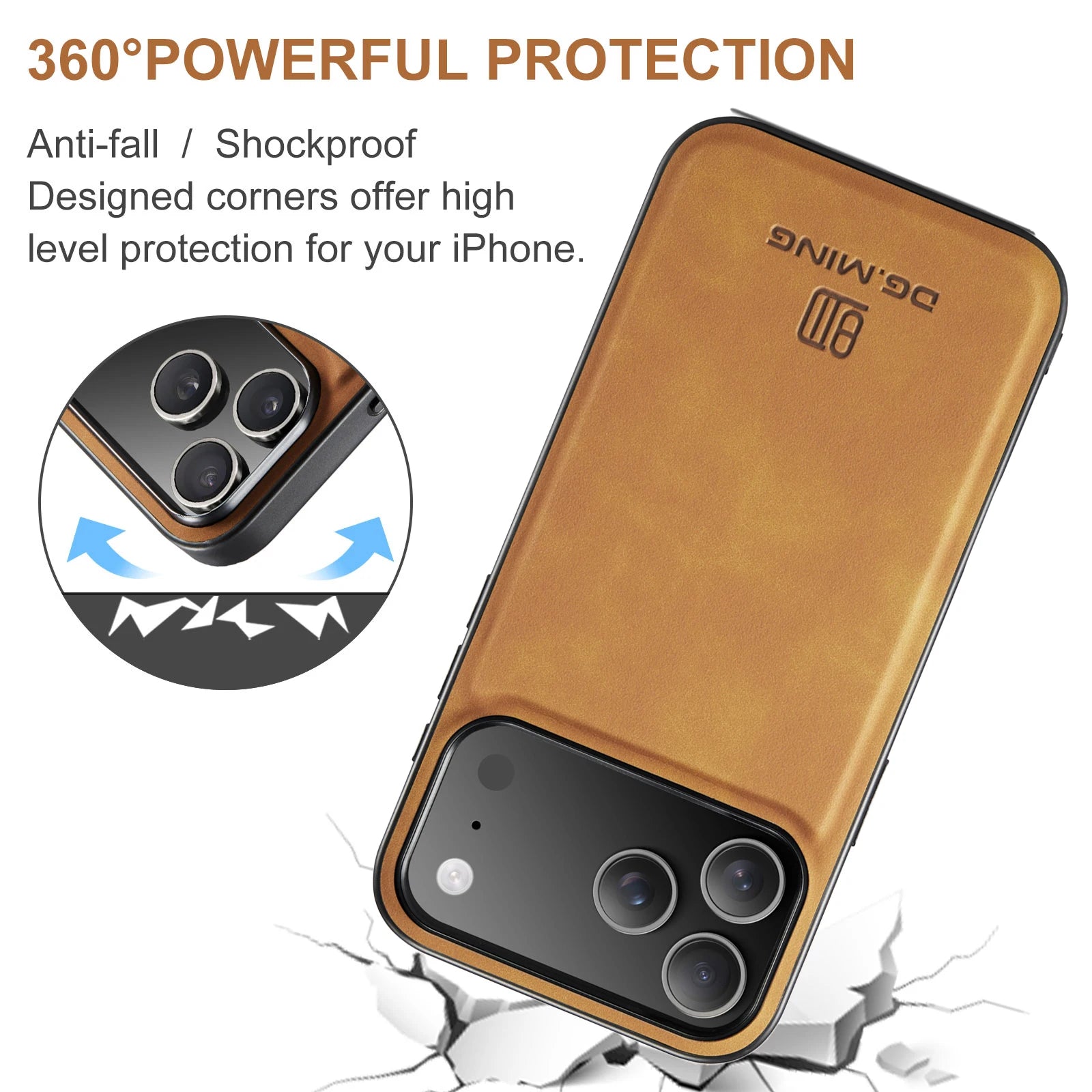 Elegant Shockproof Genuine Leather MagSafe Case for iPhone 17 Series