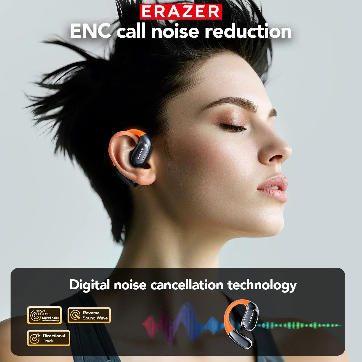 Lenovo ERAZER XP15 Open-Ear Wireless Earbuds with LCD Touch & AI Translator