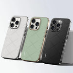 Premium Plain Leather + PC Case for iPhone 15 Series