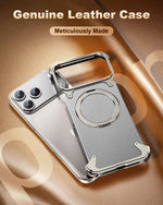 Leather Bumper Case with 360° Rotating Ring Stand for iPhone 18 Series