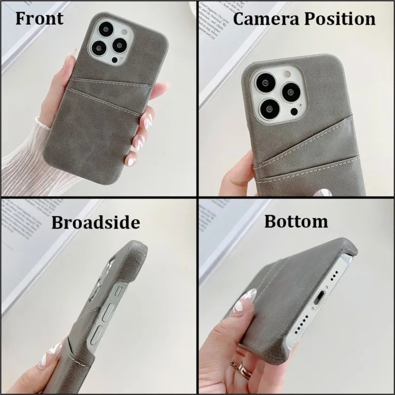 Elegant PU Leather Wallet Phone Case for iPhone 16 Series