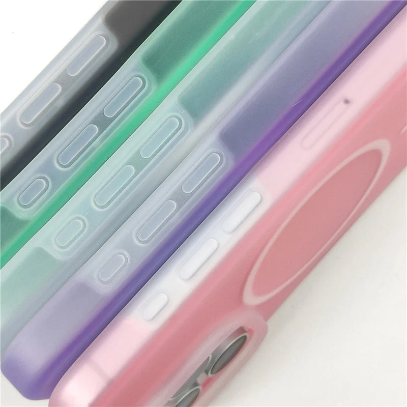 Translucent Frosted Liquid Silicone MagSafe Case for iPhone 16 Series