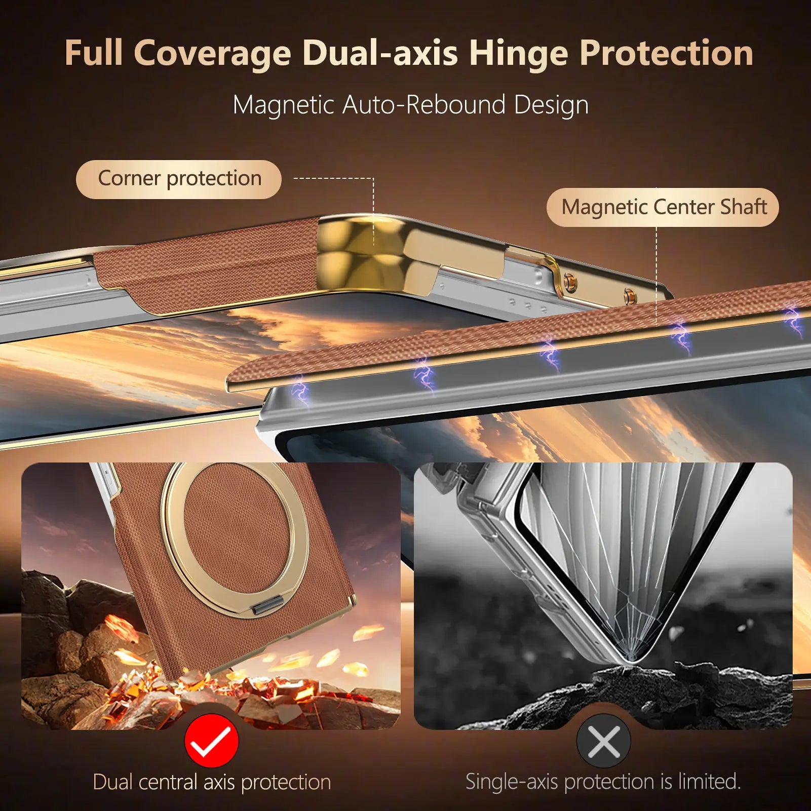 Luxury Textured Magnetic Leather Case with Kickstand for Samsung Galaxy Z Fold 8
