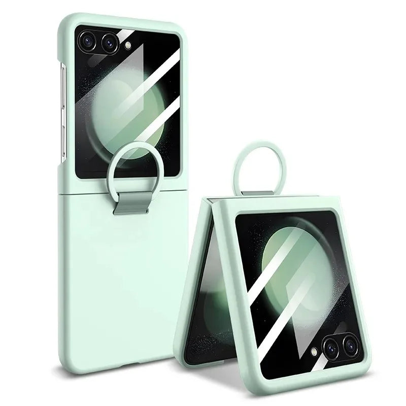 Liquid PC Protective Case with Glass Screen for Samsung Galaxy Z Flip 7