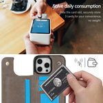 Leather Wallet Phone Case with Card Holder & Kickstand for iPhone 16 Series