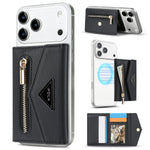 Luxury Leather Magnetic Wallet with Card Holder and Kickstand
