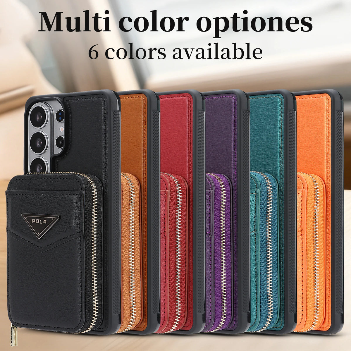 Leather Detachable Card Wallet Case with Chain Connection for Samsung Galaxy S25 Ultra