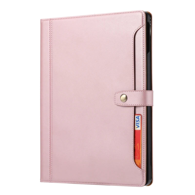 Luxury Business Flip Leather Book Case with Card Slot Stand for iPad Pro (2024)