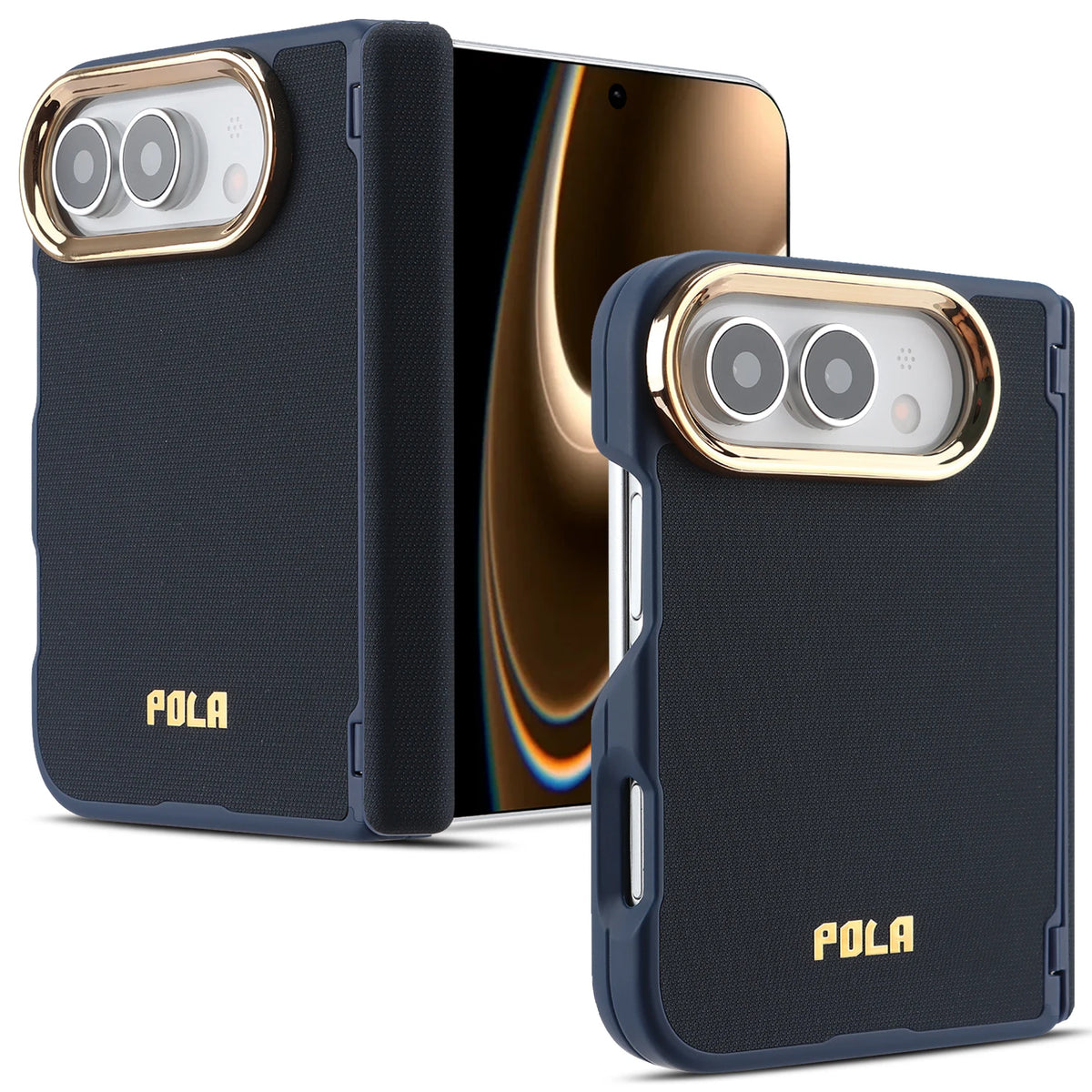 Textured Fabric Hinge Protection Case with MagSafe Attachment for iPhone Duo