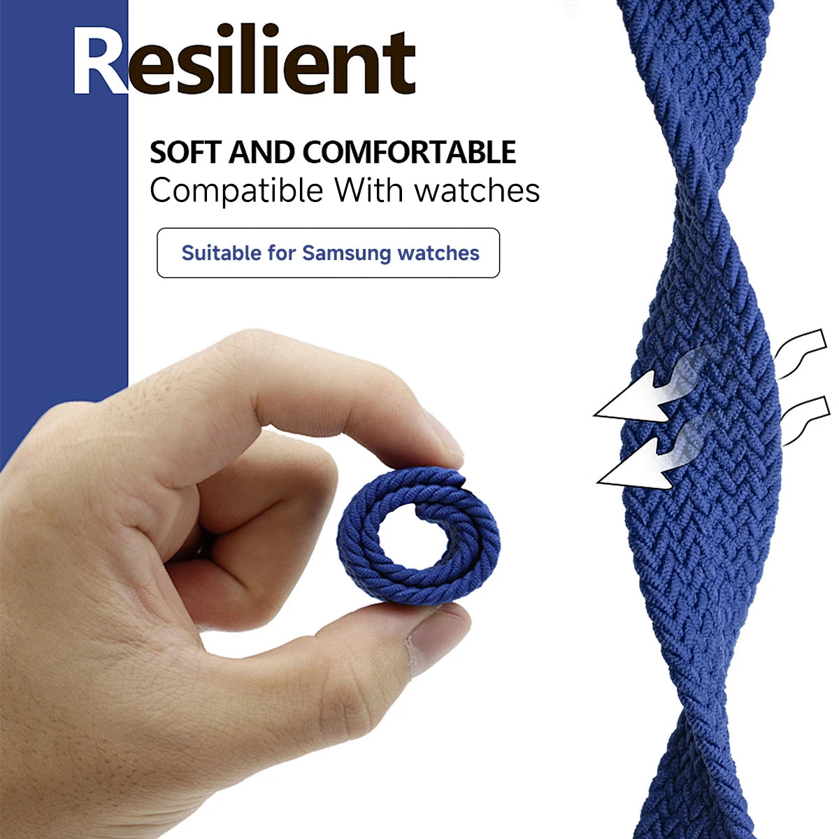 No Gaps Braided Band for Samsung Galaxy Watch 5 and Galaxy Watch 5 Pro