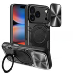 Rugged MagSafe Case with Rotating Ring Holder and Lens Cover for iPhone 17 Series