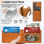 Vertical Card Slot Leather Wallet Case with Tempered Glass for Samsung Galaxy Z Fold 7