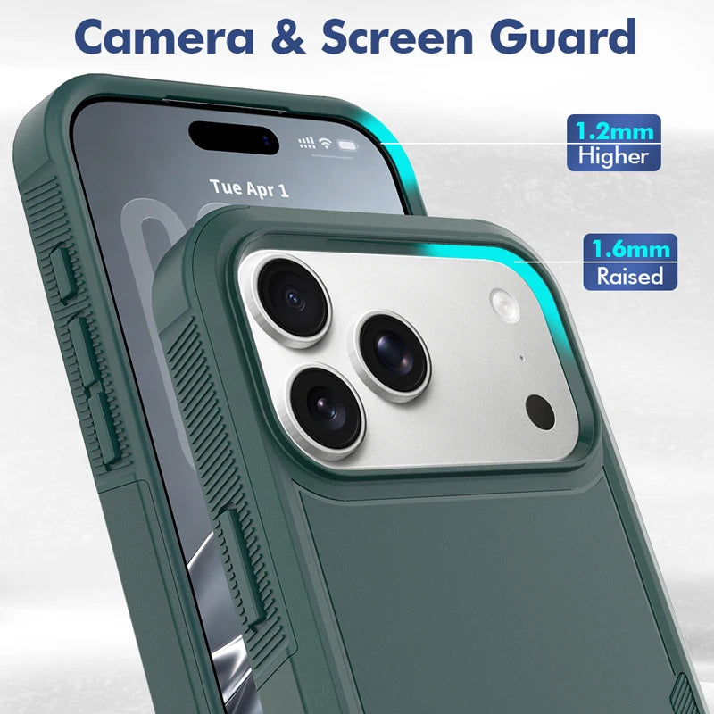 Dual-Layer Shockproof Armor Case with 360° Drop Protection for iPhone 18 Series