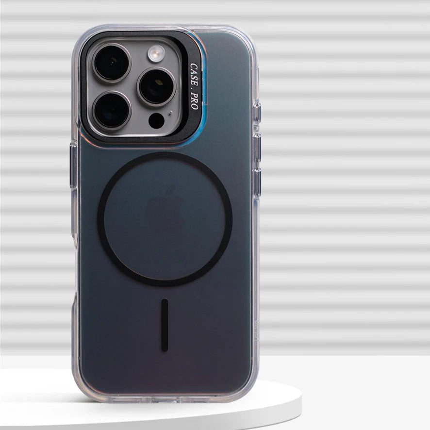 Premium Shockproof Laser Gradient MagSafe Case with Built-In Kickstand for iPhone 15 Series