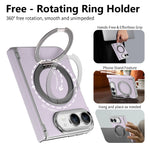 Lychee-Pattern Leather MagSafe Stand Case for iPhone Duo