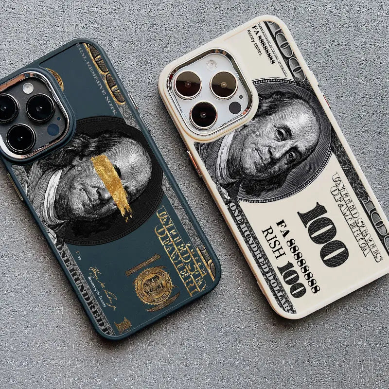 Dolar Bill Graphic Shockproof Soft Silicone Case for iPhone 15 Series