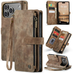 10-Card Leather Wallet Case with Detachable Lanyard for iPhone 18 Series