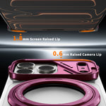Shockproof Frameless MagSafe Case with 360° Rotating Grip Ring Stand for iPhone 18 Series