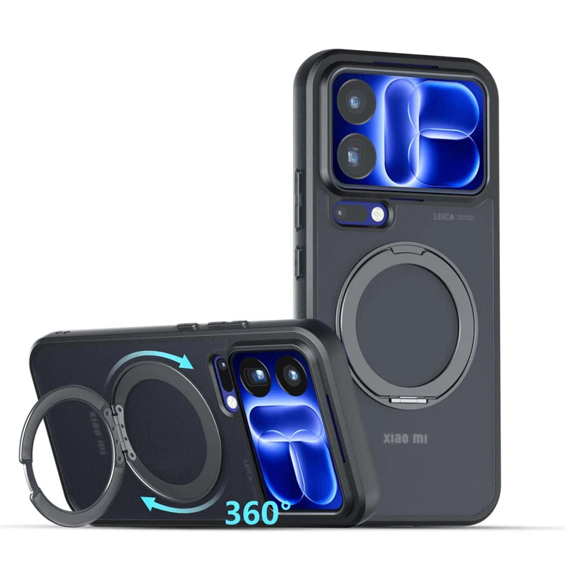 Matte PC TPU Shockproof Case with 360° Rotating Magnetic Ring for Xiaomi 18 Series