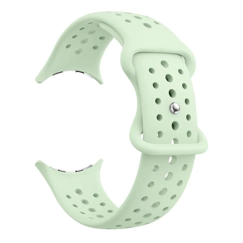 Perforated Silicone Watch Band with Snap Button Closure for Google Pixel Watch 4