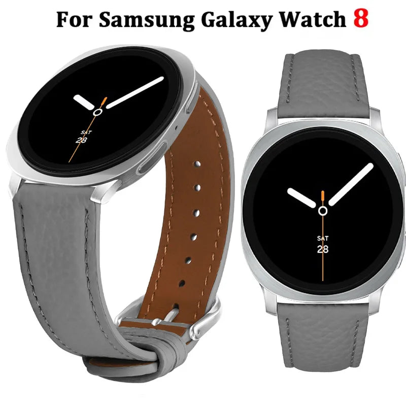 Premium Leather Replacement Band for Samsung Galaxy Watch 8 &  Galaxy Watch 8 Classic