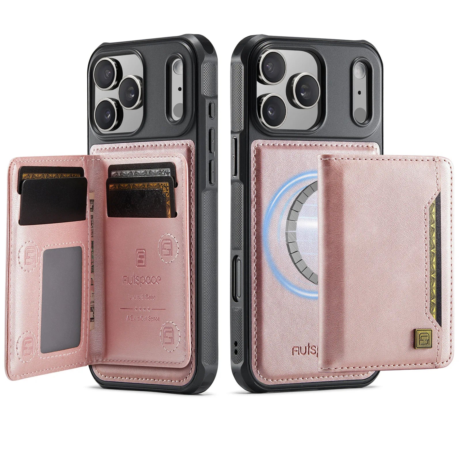 iPhone 17 Series Leather Case with Removable Card Holder