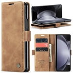 Samsung Galaxy Z Fold 7 Shockproof Retro Leather Wallet Case