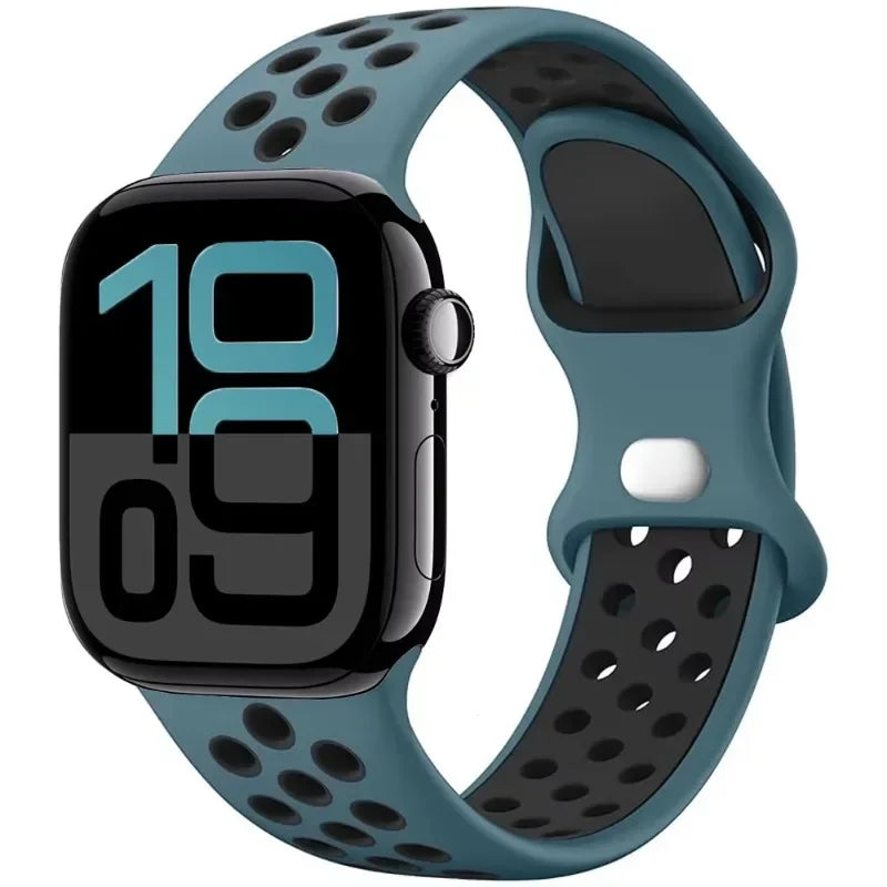 Breathable Silicone Band with Perforated Ventilation for Apple Watch