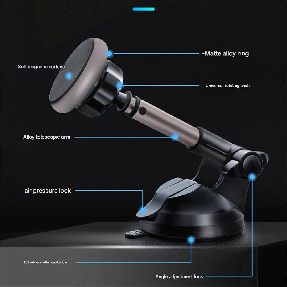 360° Adjustable Magnetic Car Phone Stand with Suction Base