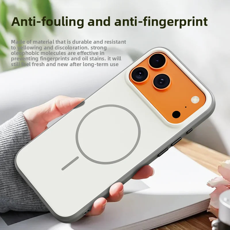 Matte PC MagSafe Case with Metal Buttons for iPhone 17 Series