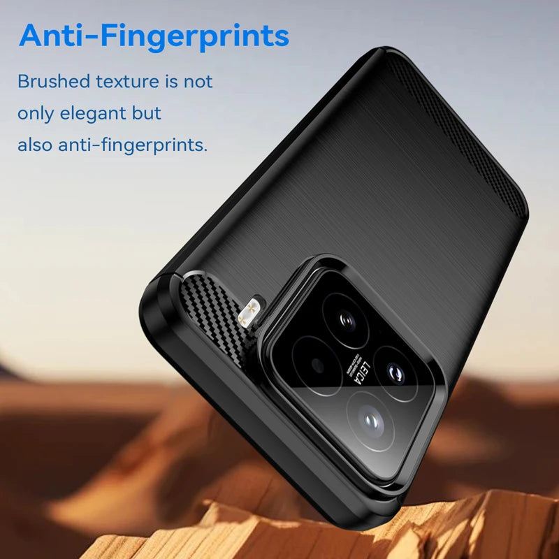 Soft Brushed Texture Rugged Shield Anti-Fingerprint Case for Xiaomi 15