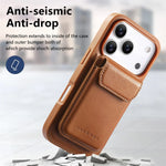 2-in-1 Detachable MagSafe Leather Wallet Case with Card Holder for iPhone 17 Series