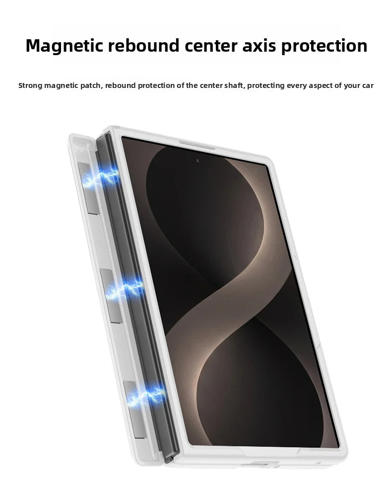 Luxury Magnetic Vegan Leather Case with Screen Protector for Samsung Galaxy Z Fold 8