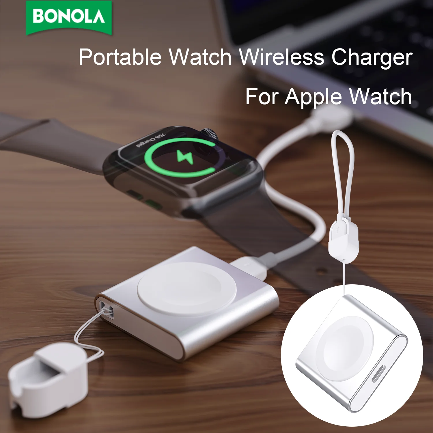 Bonola Portable Lanyard Wireless Charger for Apple Watch