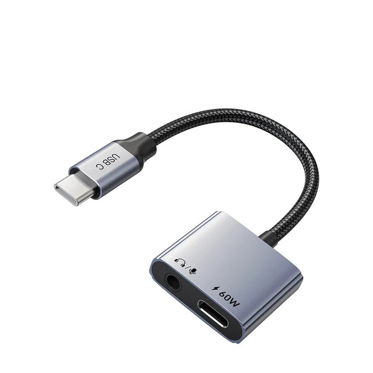 CABLETIME USB-C 60W PD Audio Adapter
