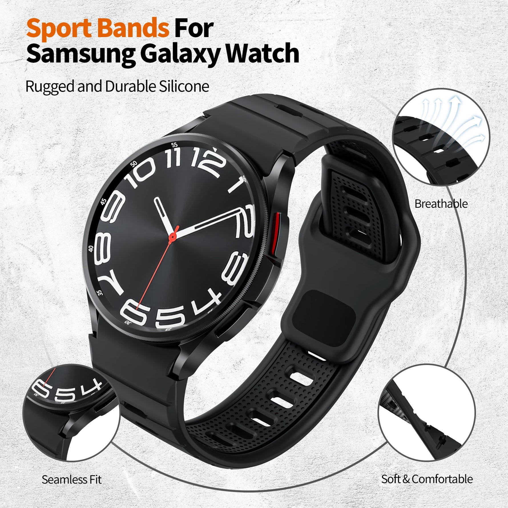 Seamless Fit Silicone Band for Samsung Galaxy Watch 7