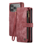 10-Card Leather Wallet Case with Detachable Lanyard for iPhone 18 Series